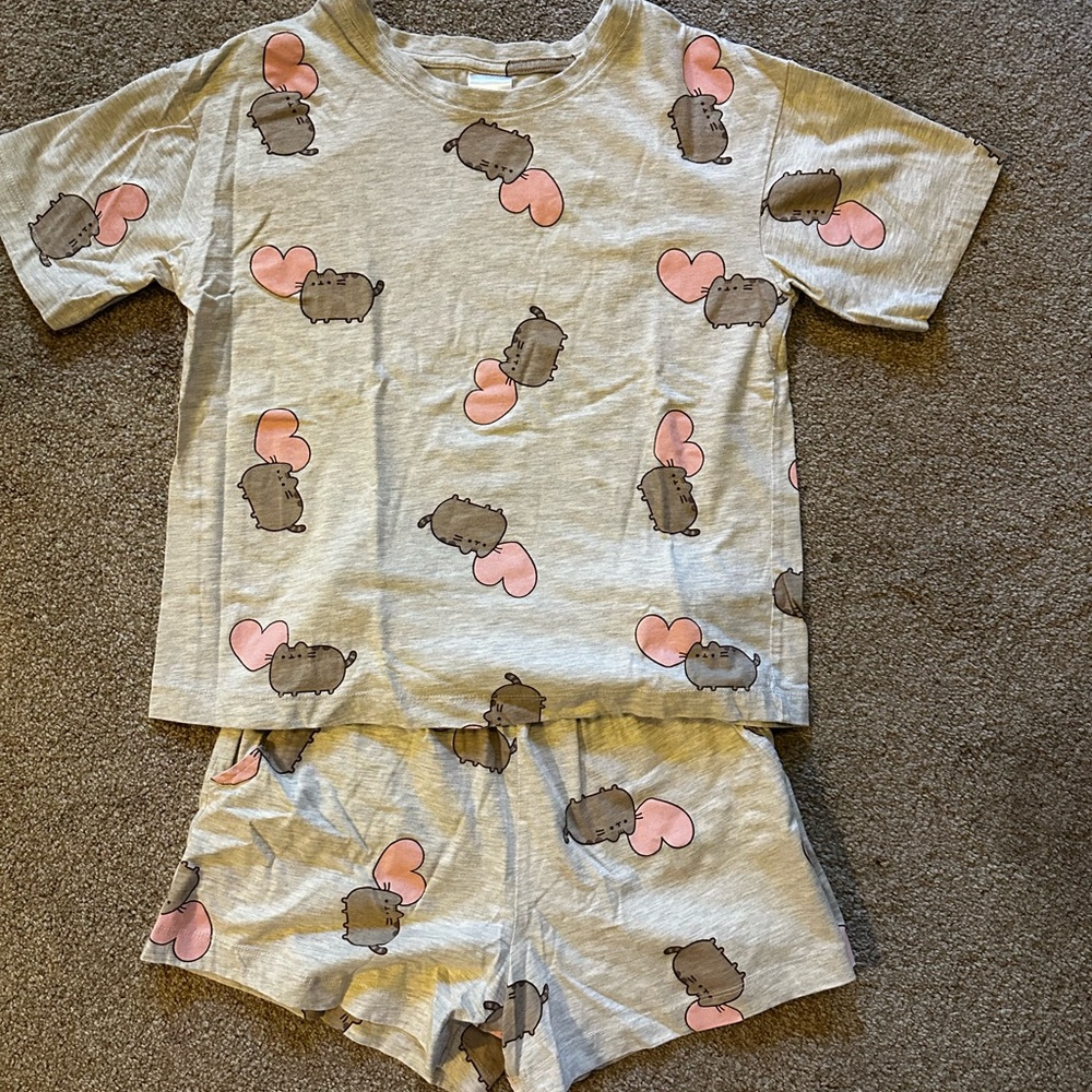 Pusheen Adorable Gray and Pink Pajamas XS